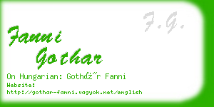 fanni gothar business card